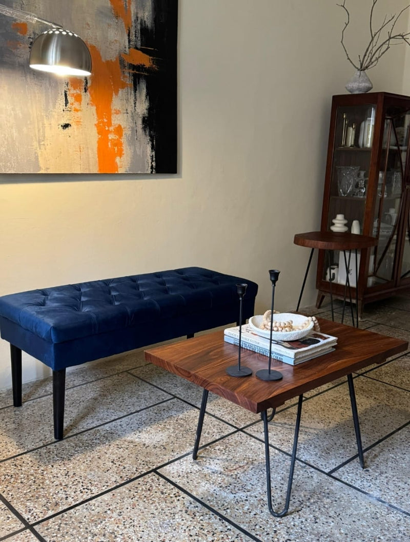 Premium Solid Wood Centre Table with Hairpin Legs – Modern Rustic Coffee Table