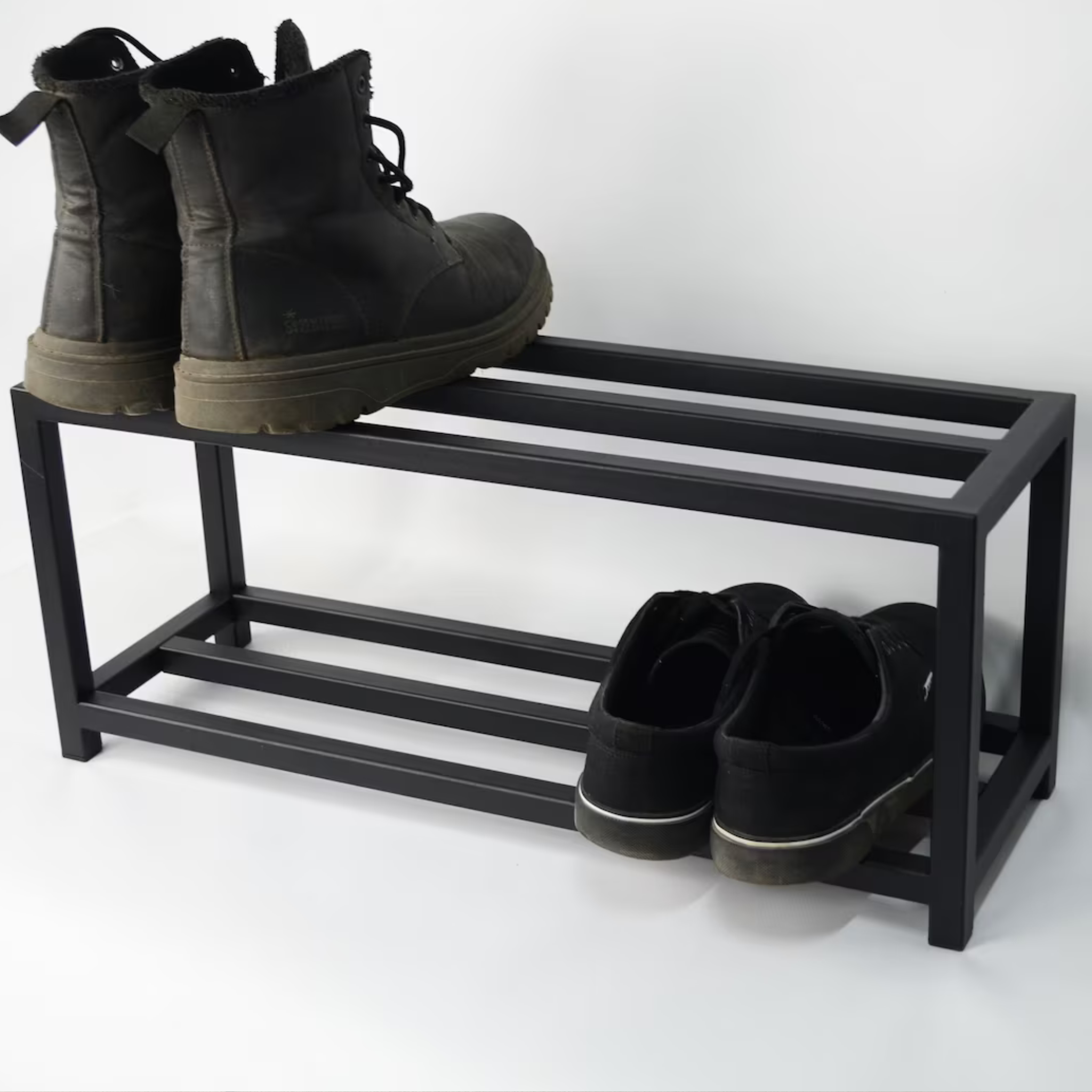 2-Tier Metal Shoe Rack – Entryway Modern Shoe Organizer