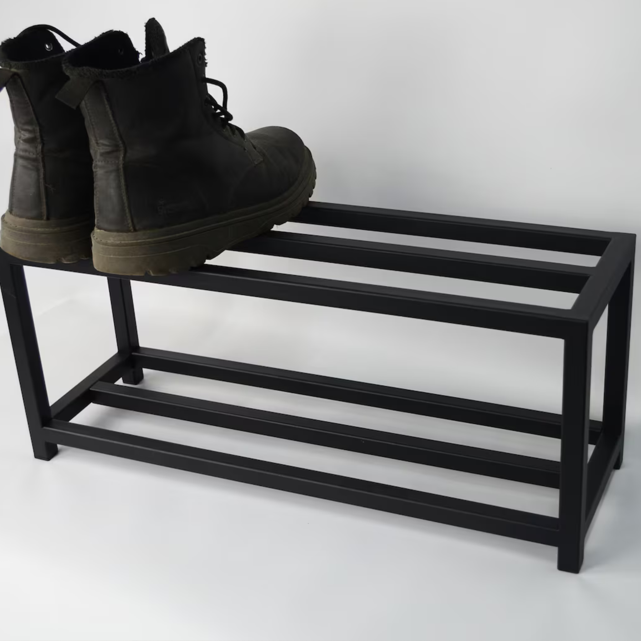 2-Tier Metal Shoe Rack – Entryway Modern Shoe Organizer