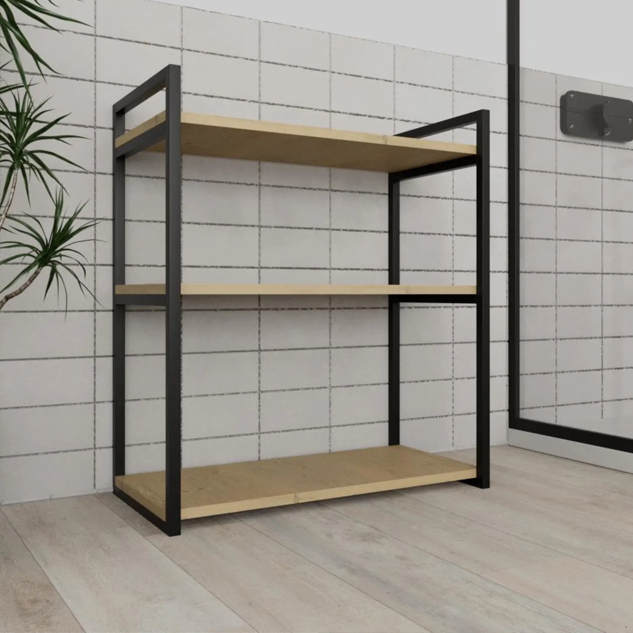 3-Tier Metal & Wood Bathroom Storage Shelf – Freestanding Modern Organizer | Aureus Living Pakistan