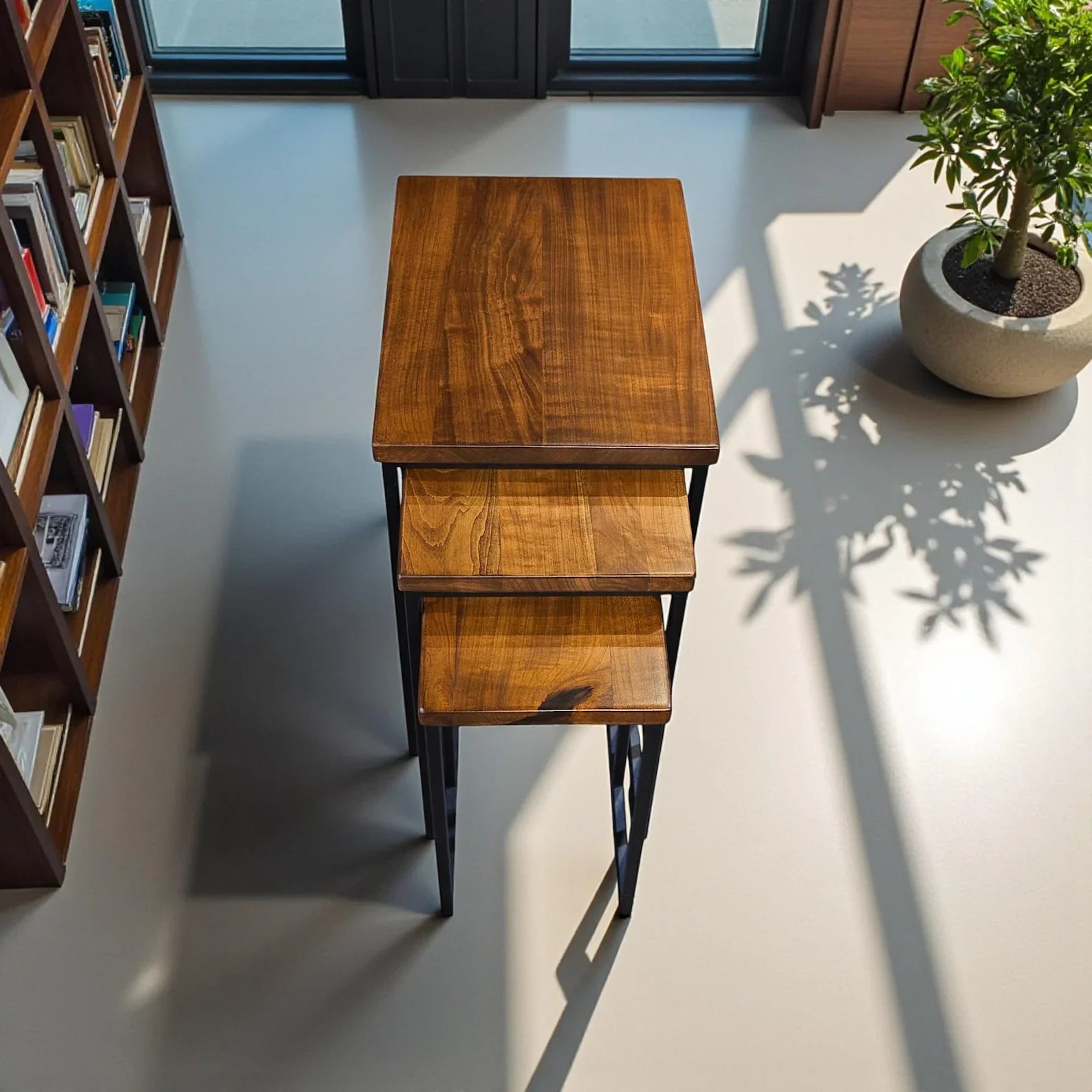 Sheesham Nesting Tables – Solid Wood Modern Side Table Set of 3