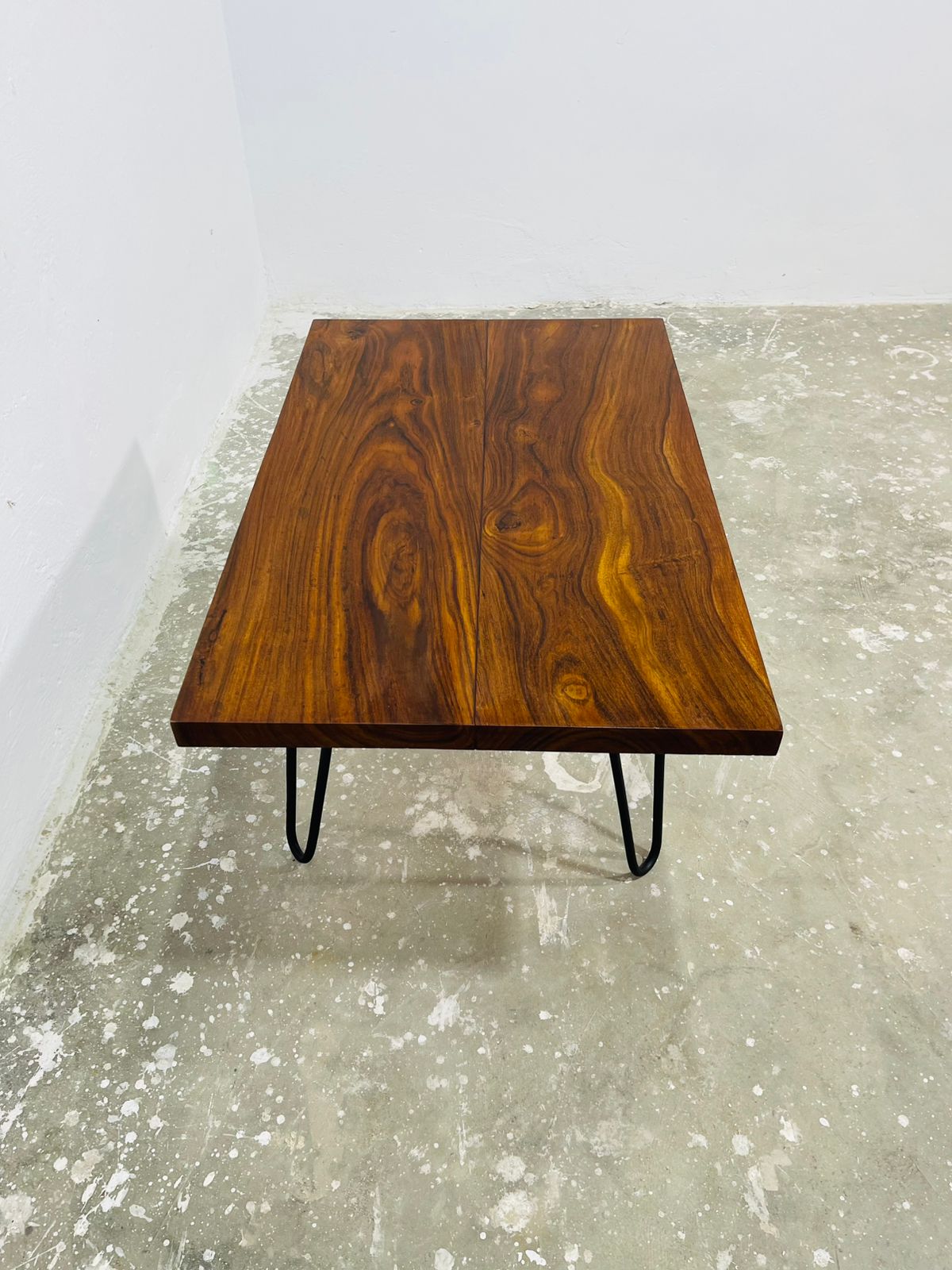 Premium Solid Wood Centre Table with Hairpin Legs – Modern Rustic Coffee Table
