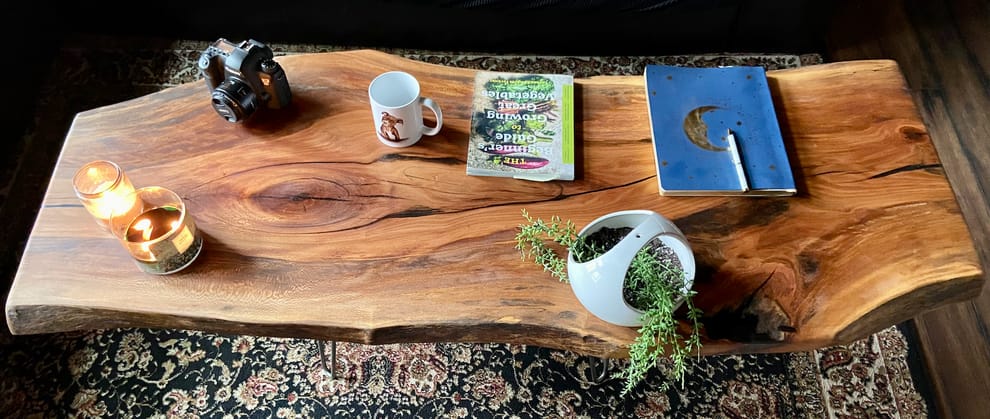 Live Edge Coffee Table | Rustic Center Table | Solid Wood Farmhouse Table