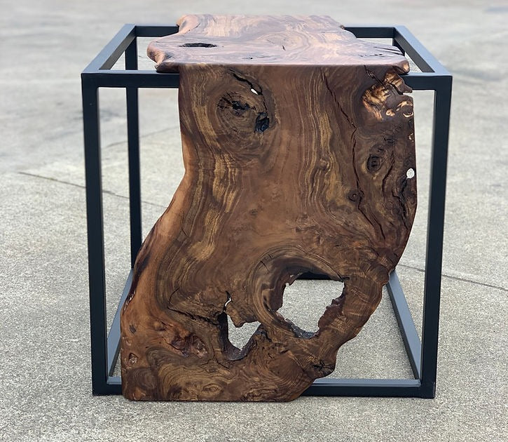 Live Edge Waterfall Side Table – Handcrafted Sheesham Wood