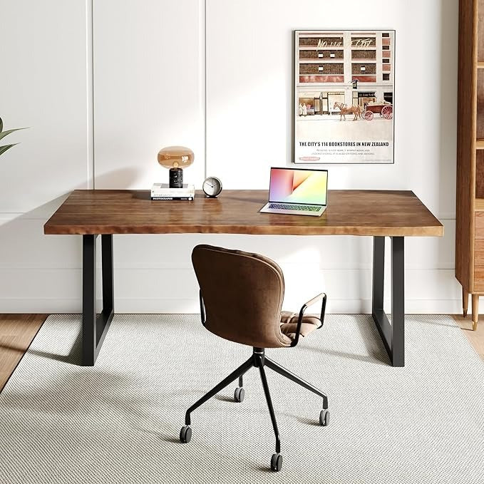 Modern Gaming Workbench – Solid Sheesham Wood Desktop Computer Desk
