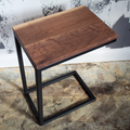 C-Shaped Side Table | Live Edge Wood Sofa Table | Industrial Laptop Table 11x15