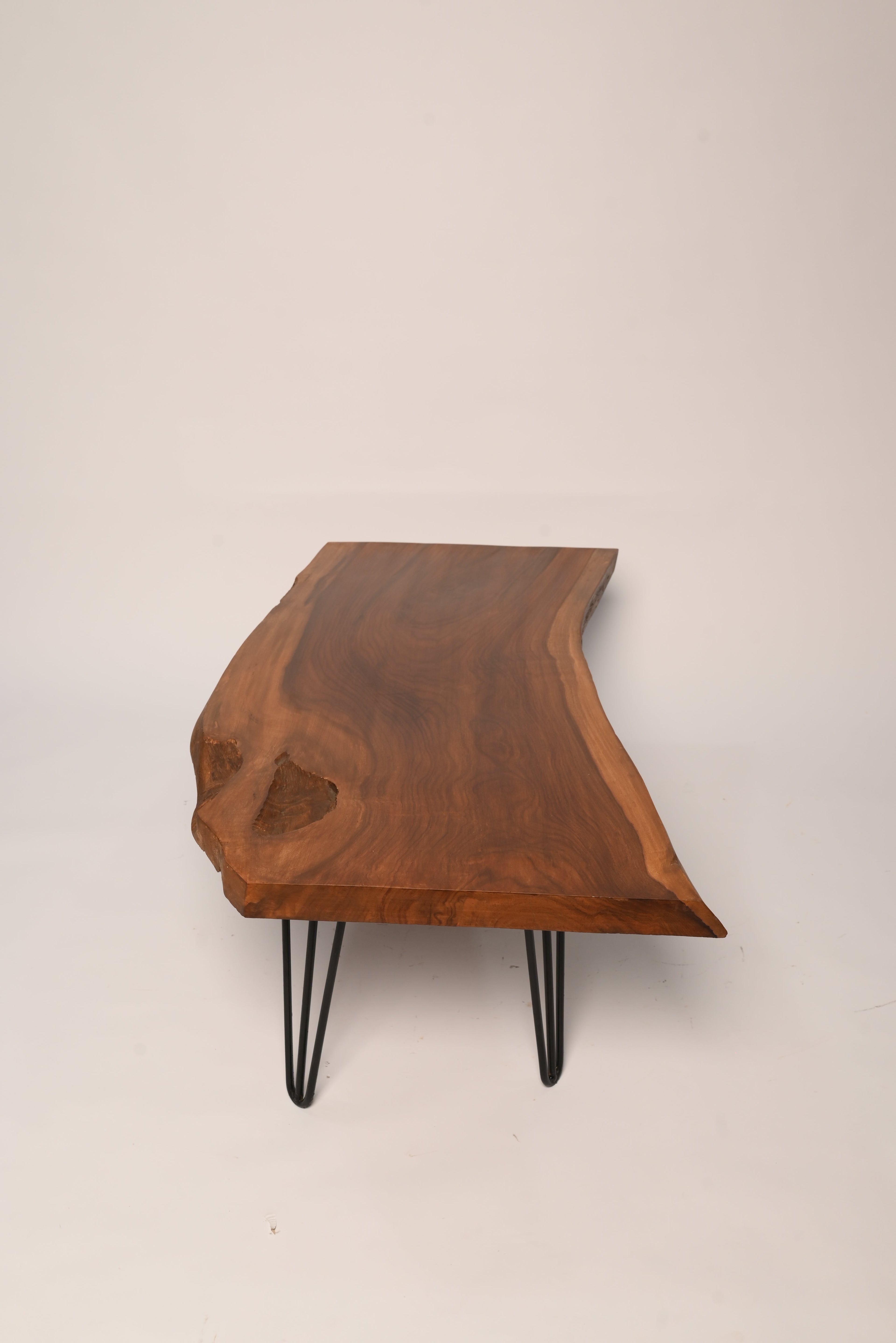 Live Edge Coffee Table | Rustic Farmhouse Center Table | Solid Wood Metal Legs