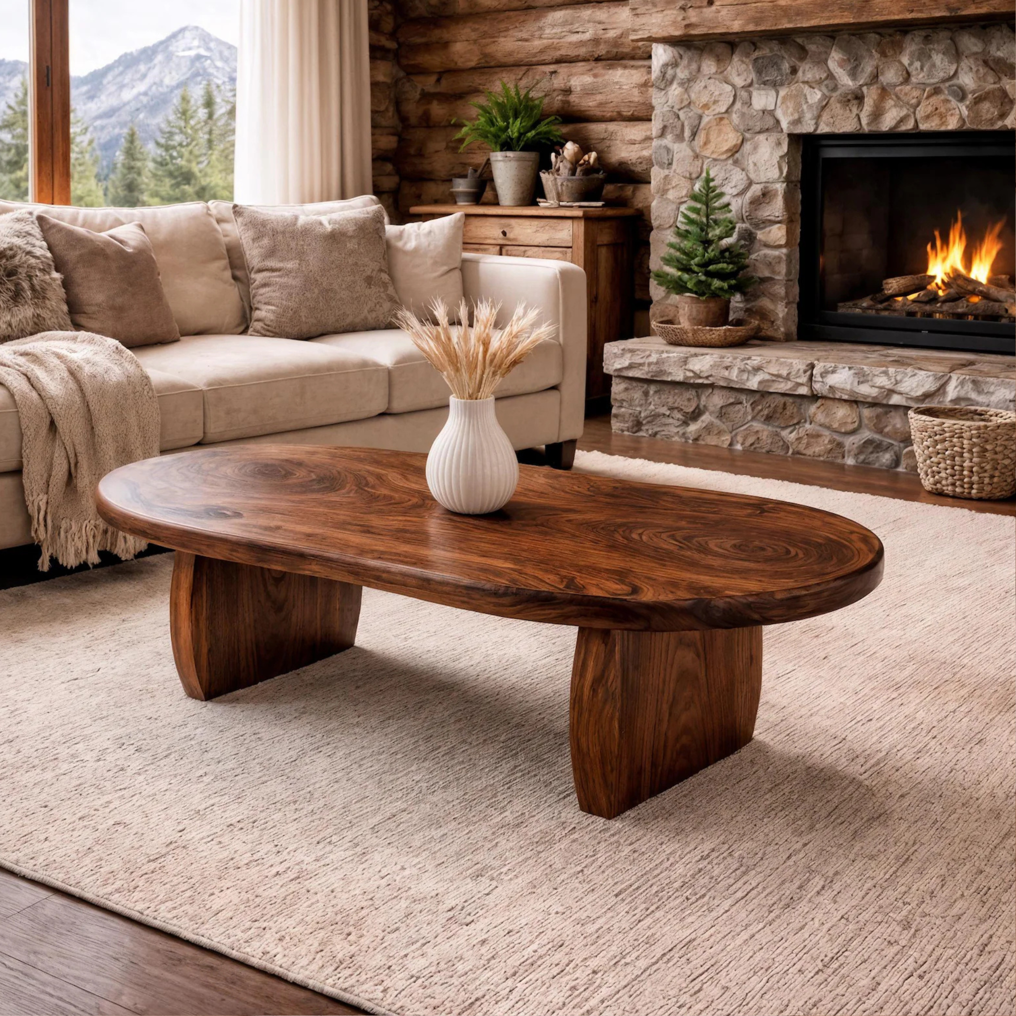 Solid Sheesham Wood Coffee Table – Handmade Luxury Center Table | Aureus Living Pakistan