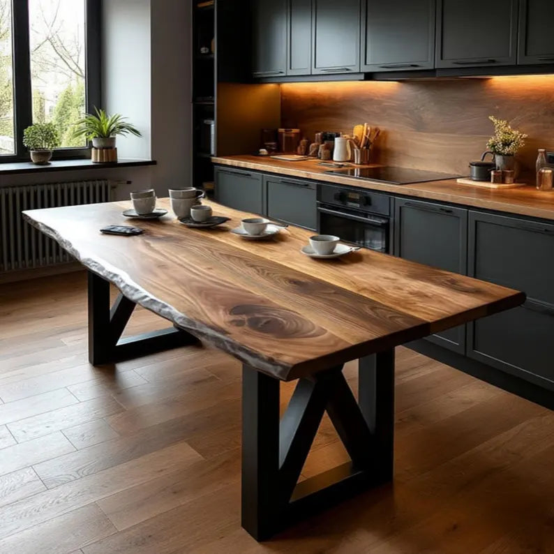 Solid Wood Dining Table – L36 RoyalEdge Modern Wooden Dining Table