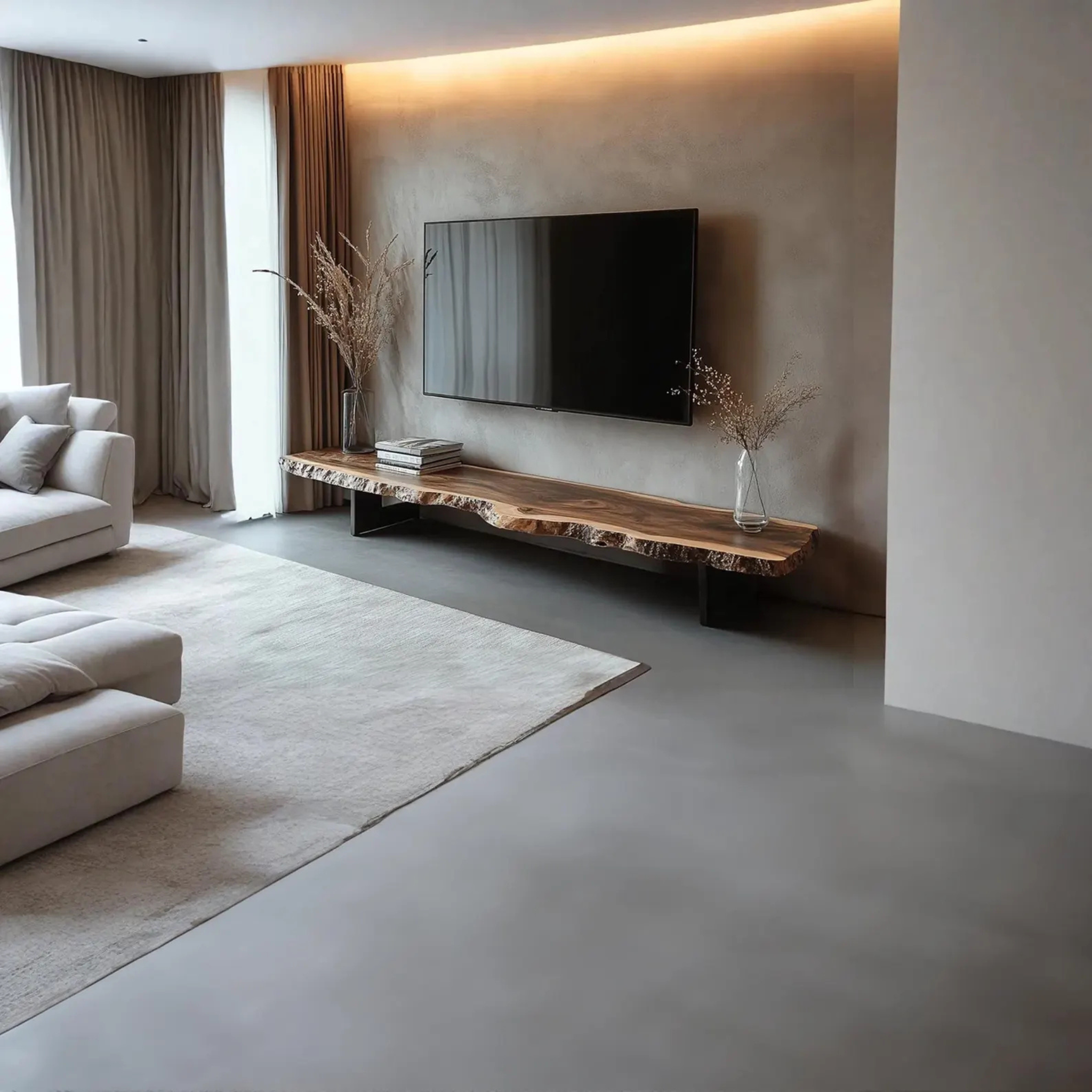 Live Edge Sheesham Wood TV Console – Solid Wooden Rustic Media Stand | Aureus Living Pakistan