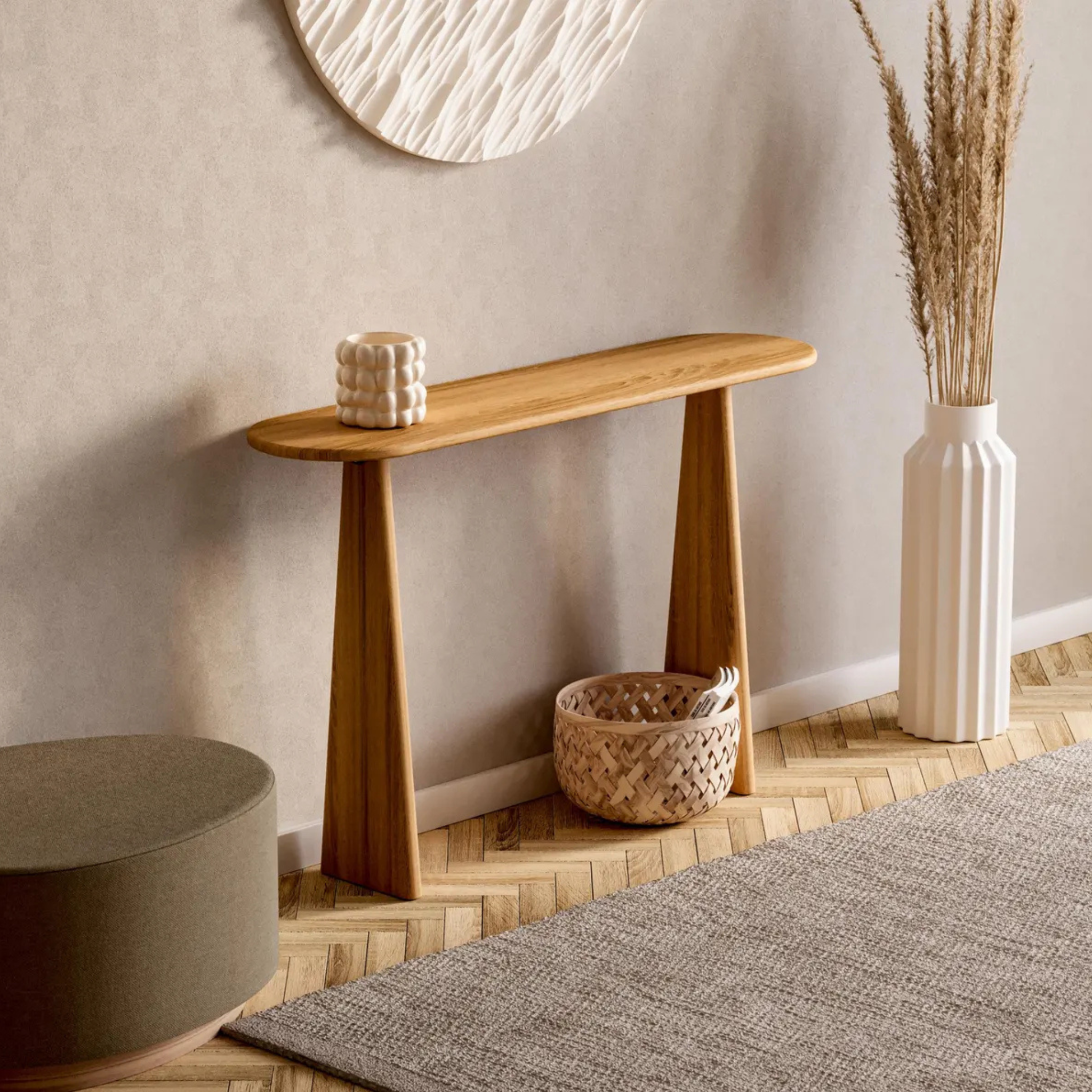 Modern Solid Wood Console Table – Minimalist Entryway & Hallway Table | Aureus Living Pakistan
