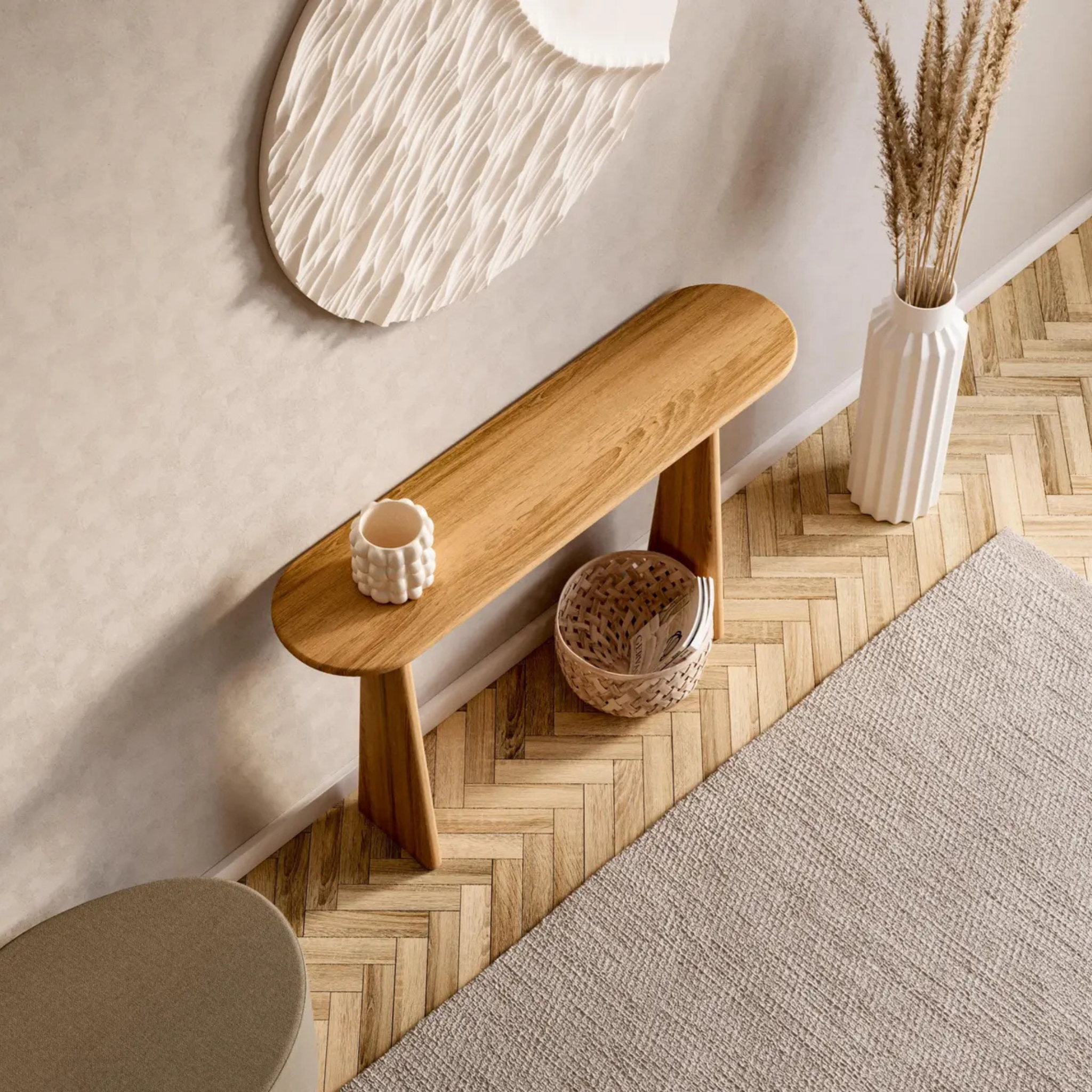 Modern Solid Wood Console Table – Minimalist Entryway & Hallway Table | Aureus Living Pakistan