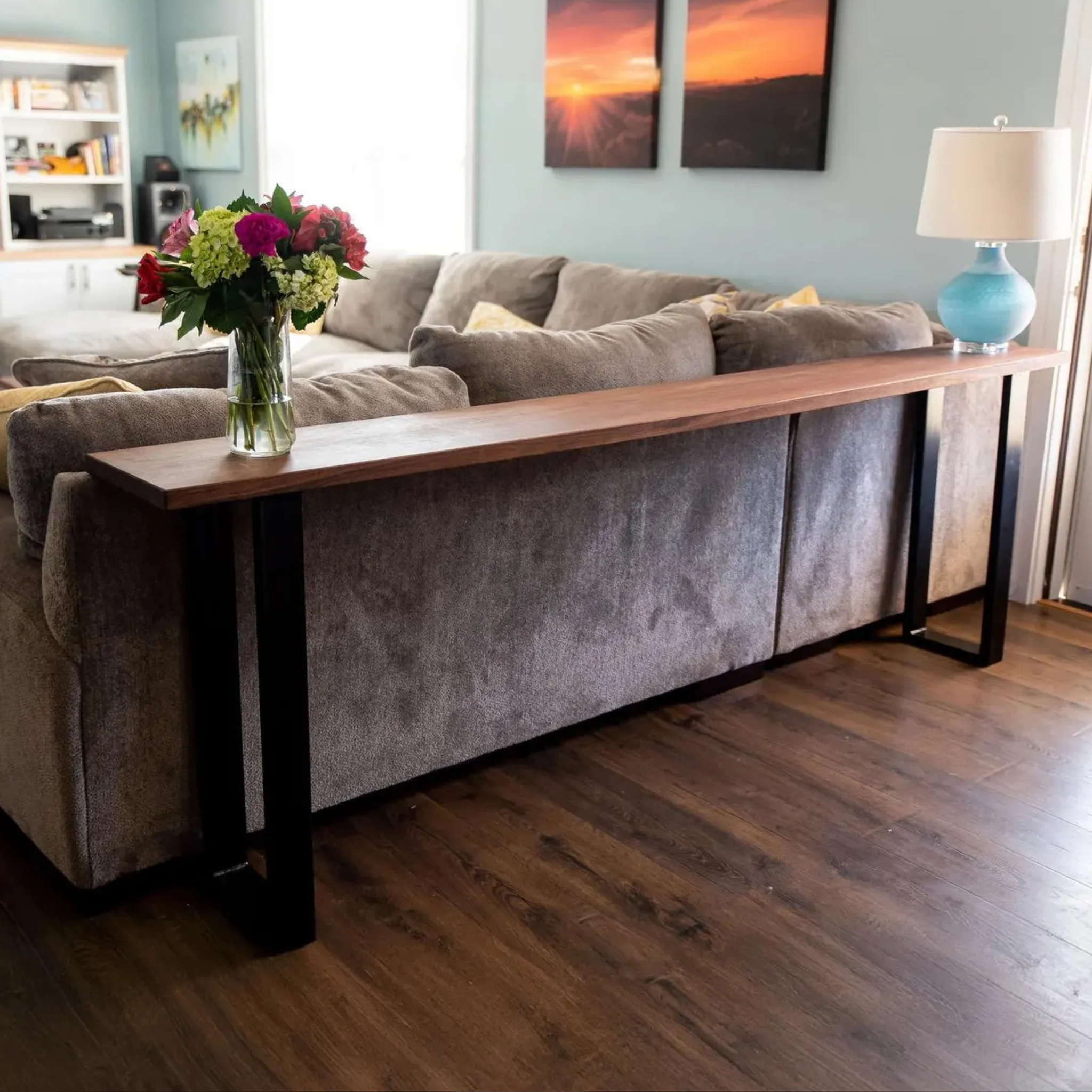 Sheesham Wood Sofa Back Console Table with Metal Legs – Modern Console Table | Aureus Living Pakistan