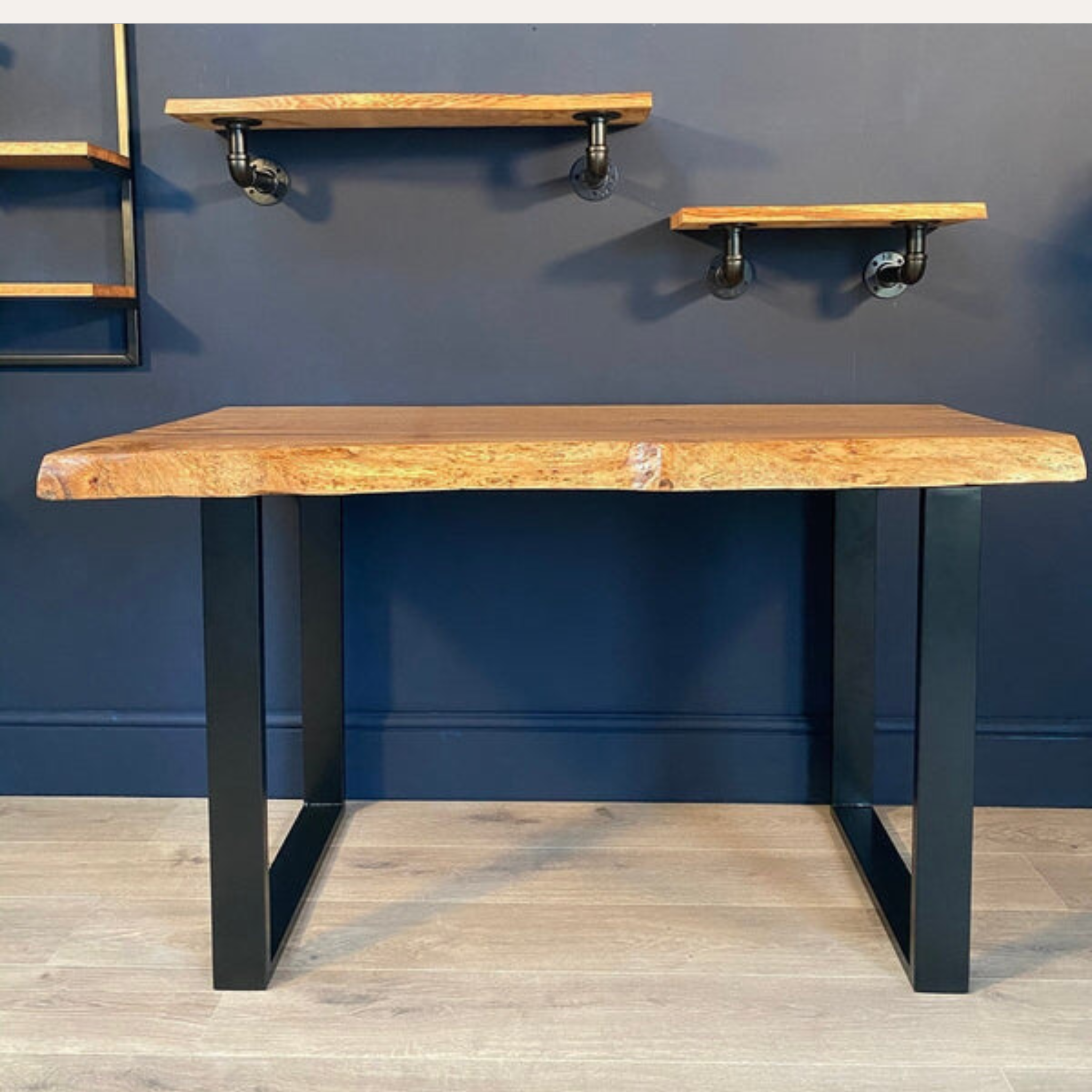 Live Edge Executive Desk – Solid Sheesham Wood Office Table with Natural Finish