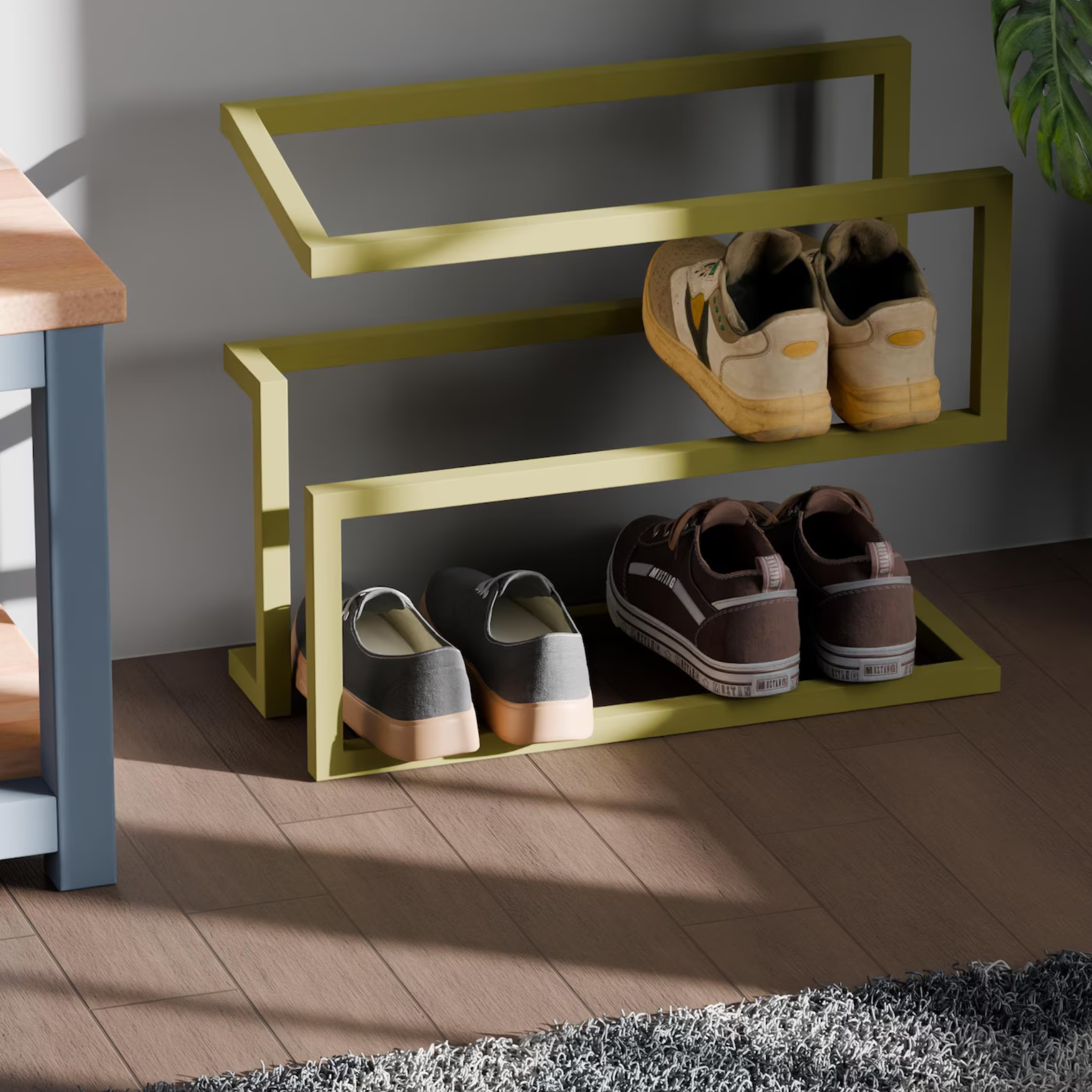 Loft Style Metal 3-Tier Shoe Rack – Industrial Modern Organizer | Aureus Living