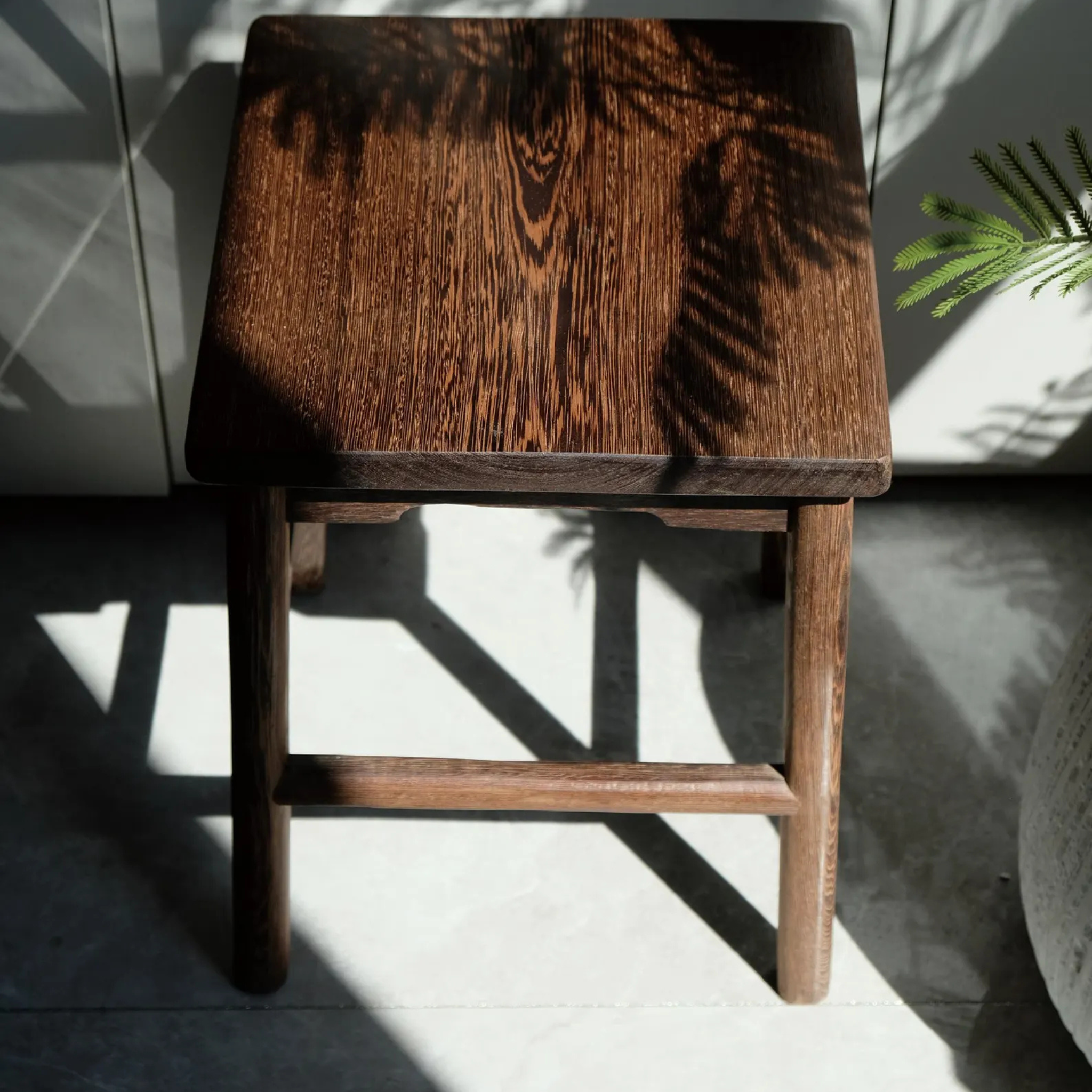 Handcrafted Sheesham Wood Square Stool – Minimalist Step Stool & Side Table | Aureus Living Pakistan