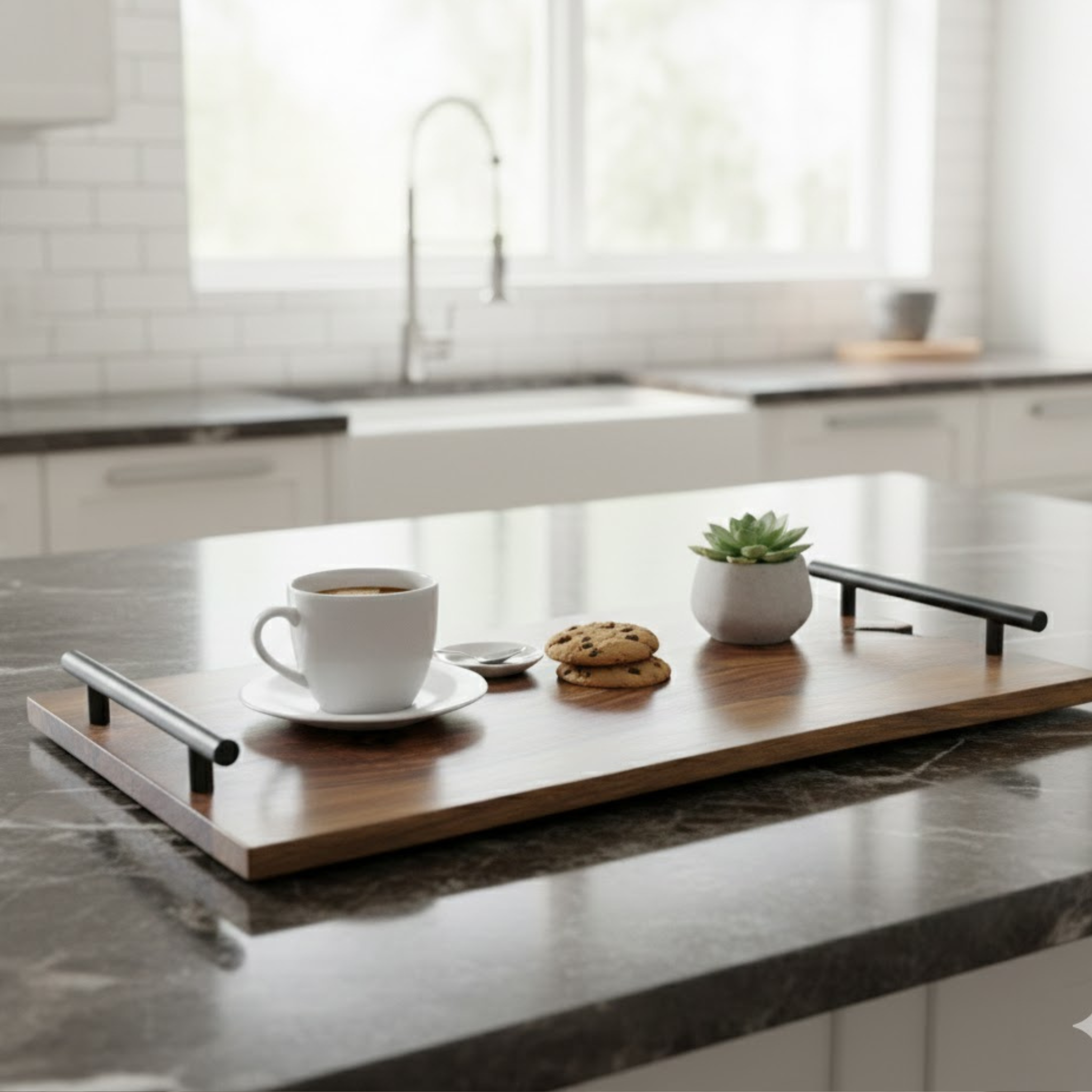 Sheesham Live Edge Cutting Board with Handle – Serving Tray