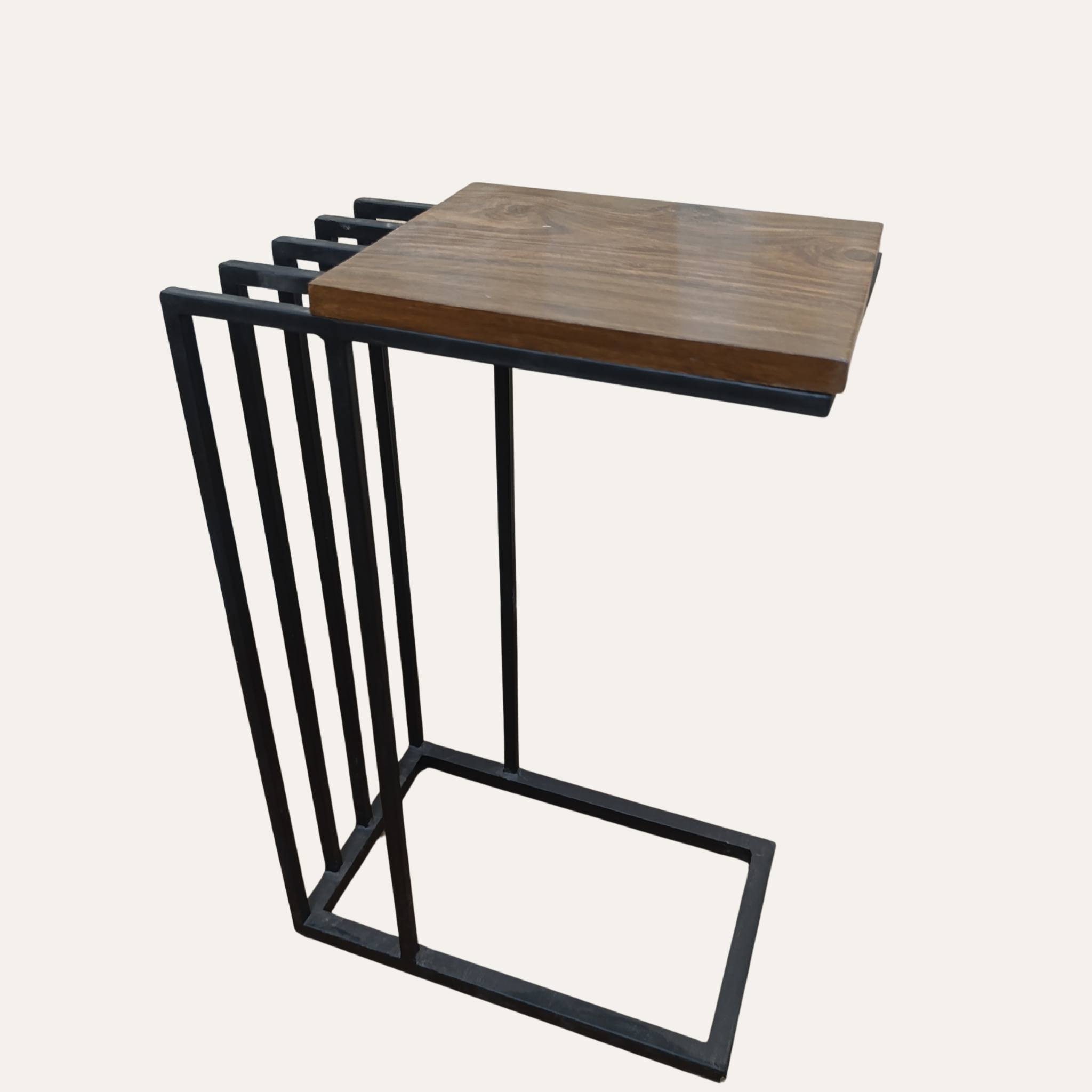 Sheesham Wood & Metal Side Table – Modern Sofa Companion
