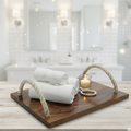 Sheesham Wooden Serving Trays with Rope Handles