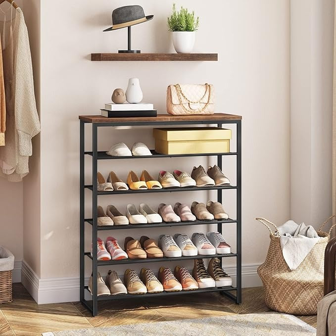 6-Tier Metal Shoe Organizer – Large Capacity Shoe Storage Shelf for 18–24 Pairs