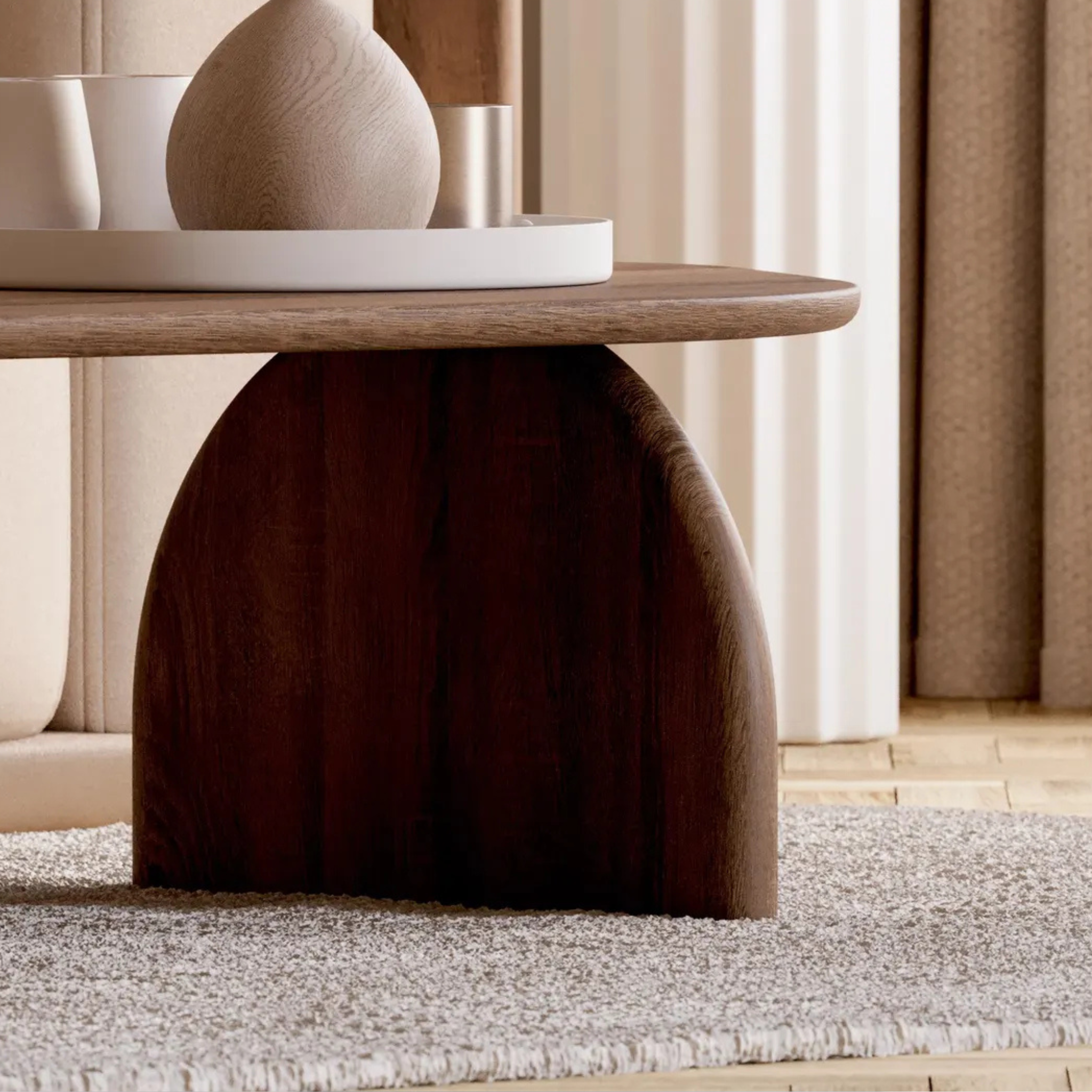 Modern Sheesham Wood Coffee Table – Unique Solid Wood Design | Aureus Living Pakistan