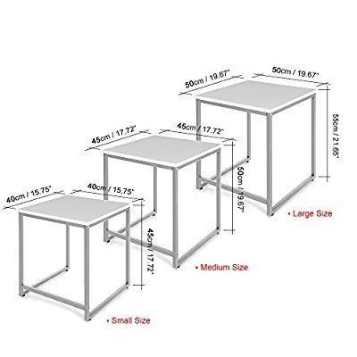 Black Iron Side Table Set of 3 – Modern Nesting Tables