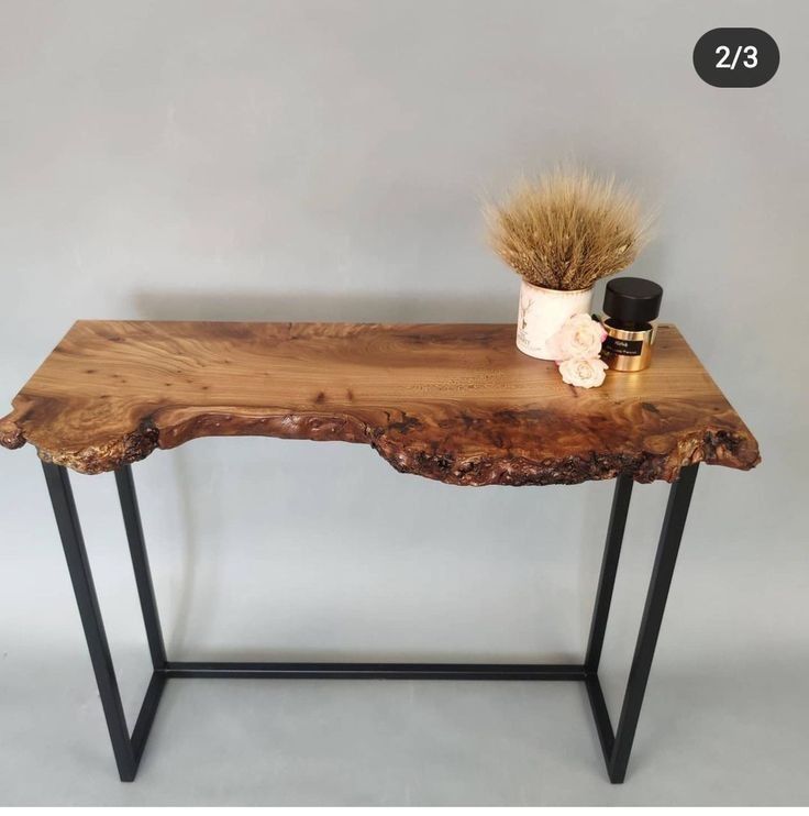 Rustic Live Edge Console – Sheesham Wood Console Table