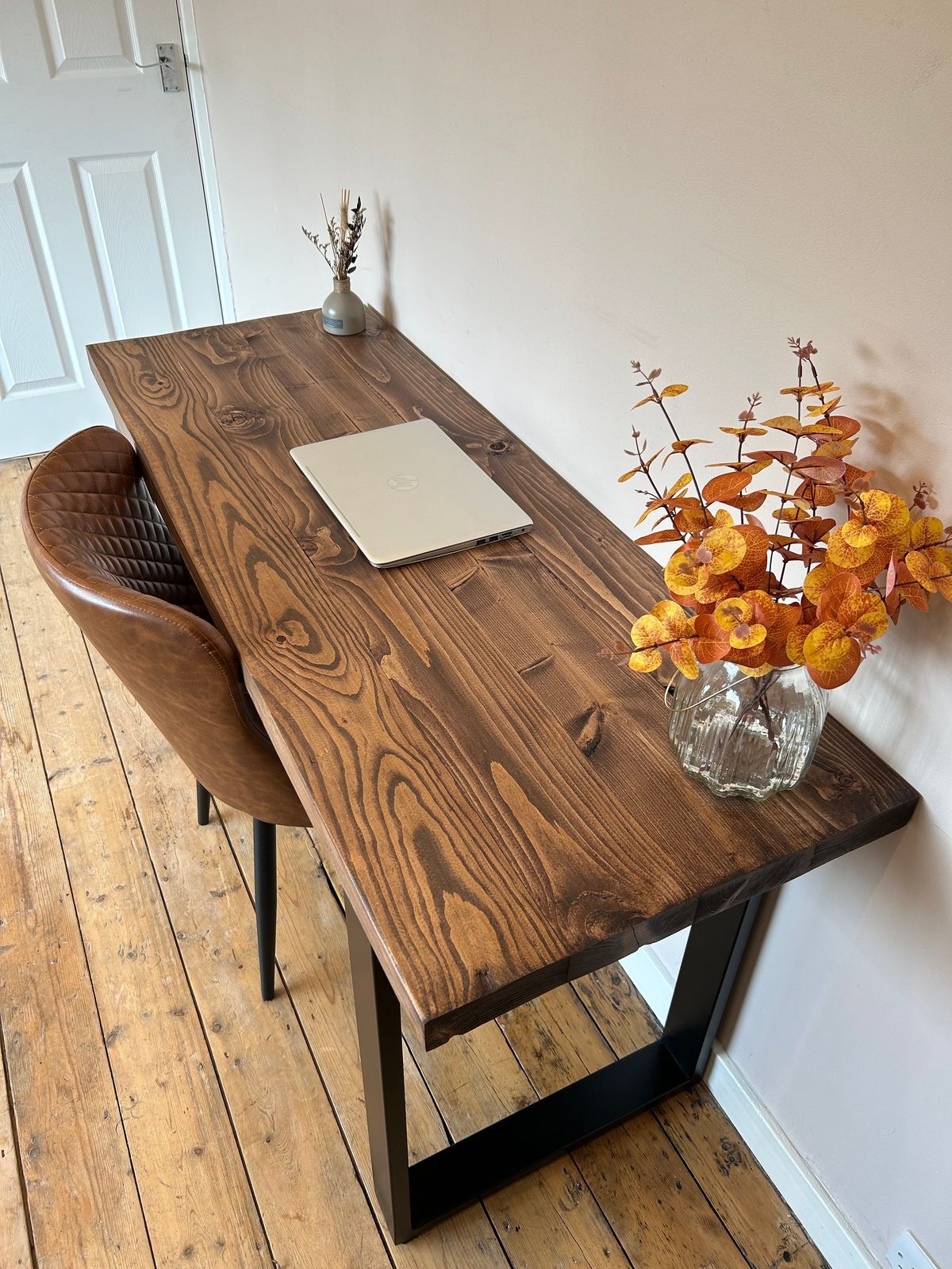 Rustic Sheesham Wooden Desk – Handmade Solid Wood Office Desk