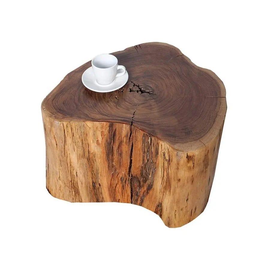 Live Edge Wood Stool | Natural Log Table | Rustic Solid Wood Furniture