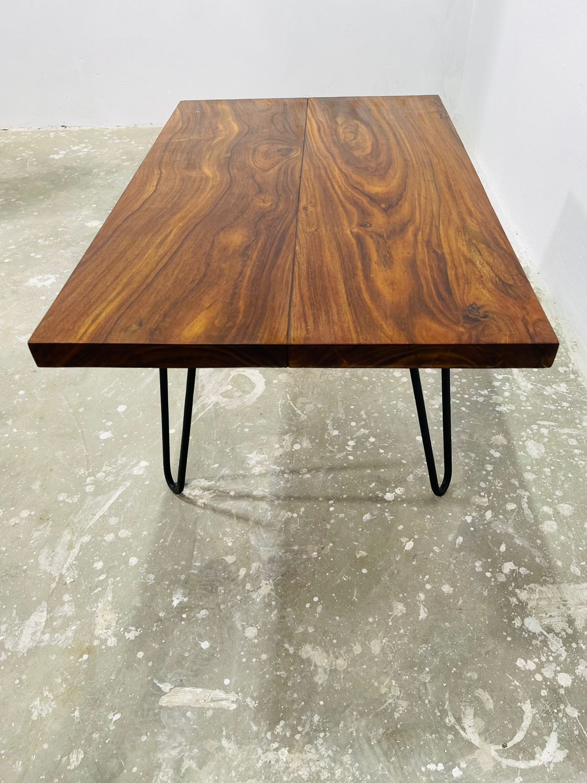 Premium Solid Wood Centre Table with Hairpin Legs – Modern Rustic Coffee Table