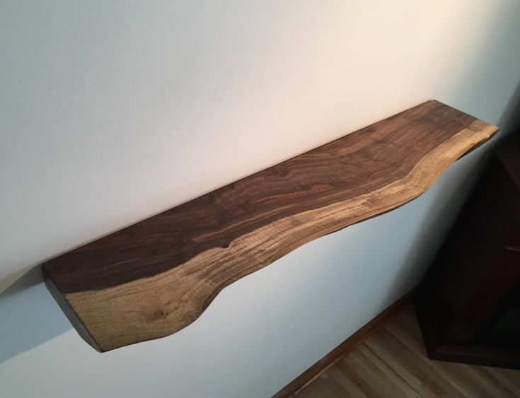 Live Edge Floating Shelf | Rustic Wood Wall Shelf | Heavy Duty Farmhouse Bookshelf