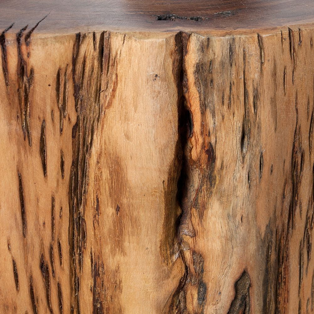 Live Edge Wood Stool | Natural Log Table | Rustic Solid Wood Furniture