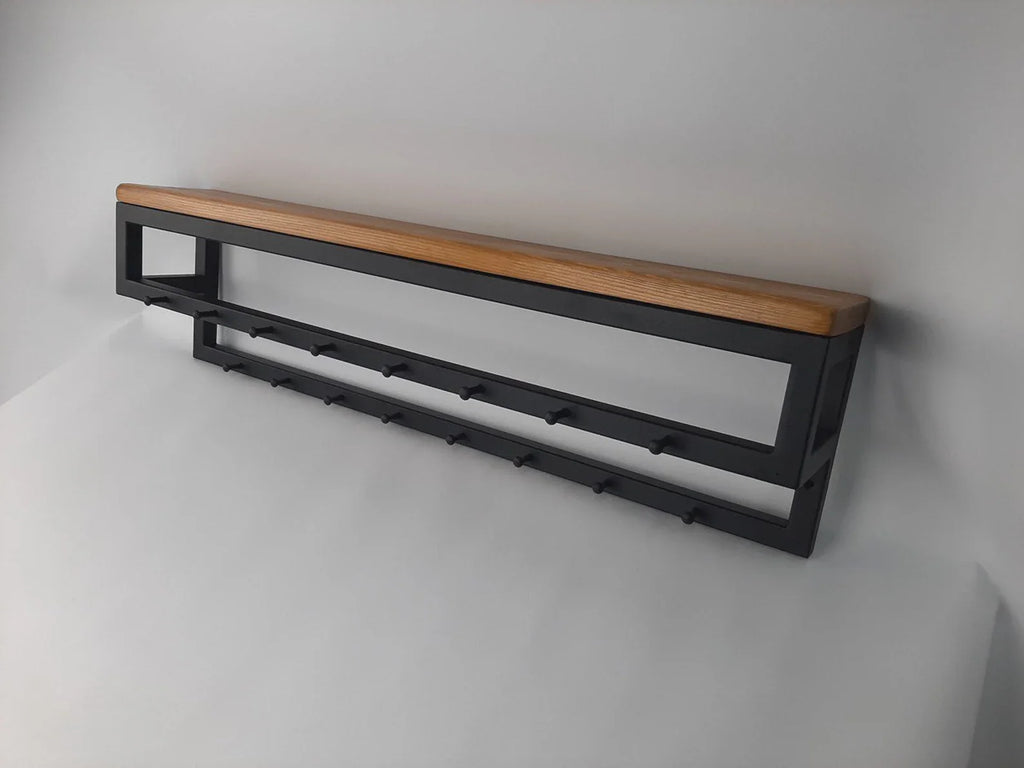 Unique Wall Mounted Rustic Clothing Shelf – Wooden Hanger & Storage