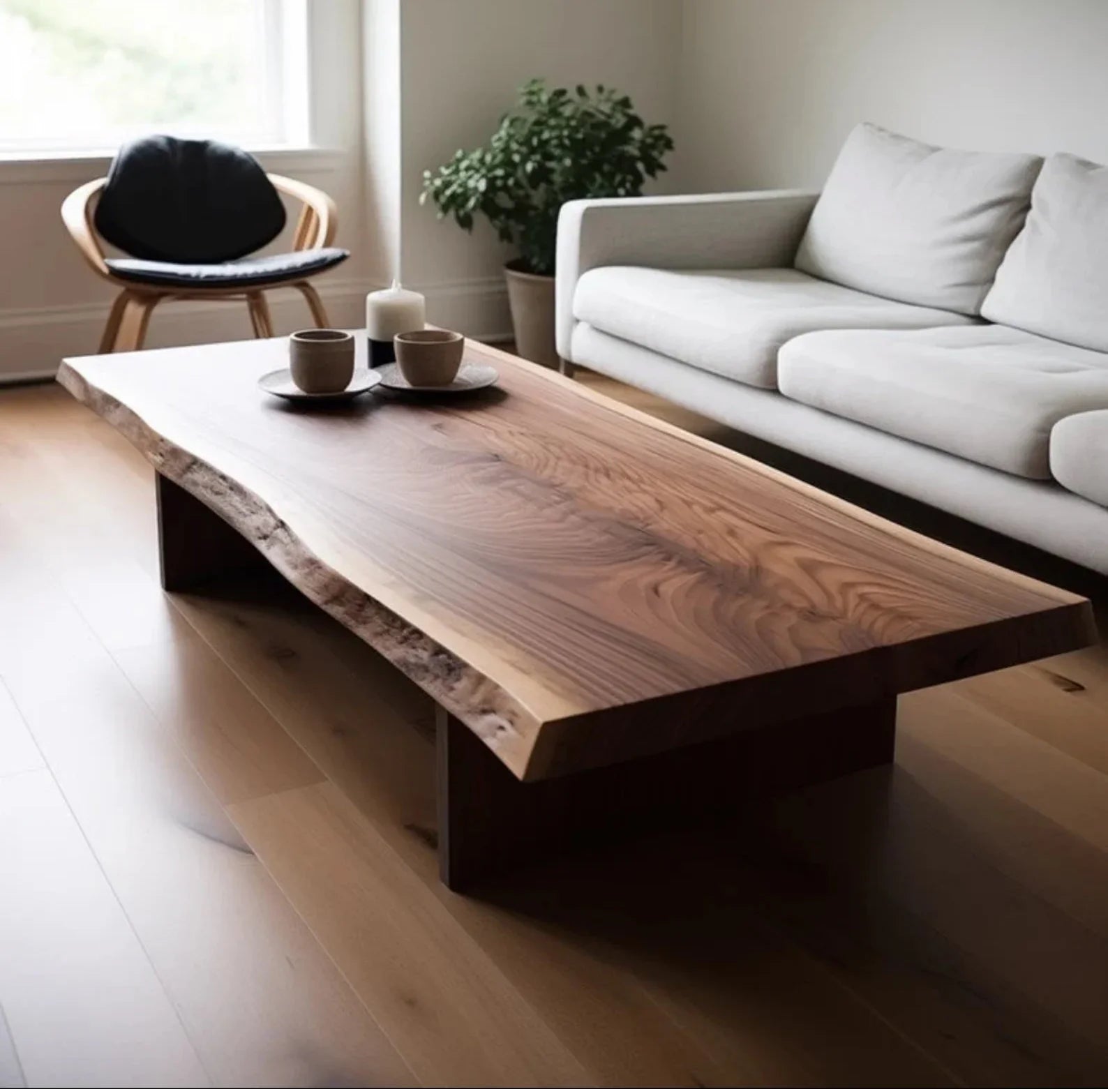 Handmade Live Edge Sheesham Wood Table – Modern Boho Style