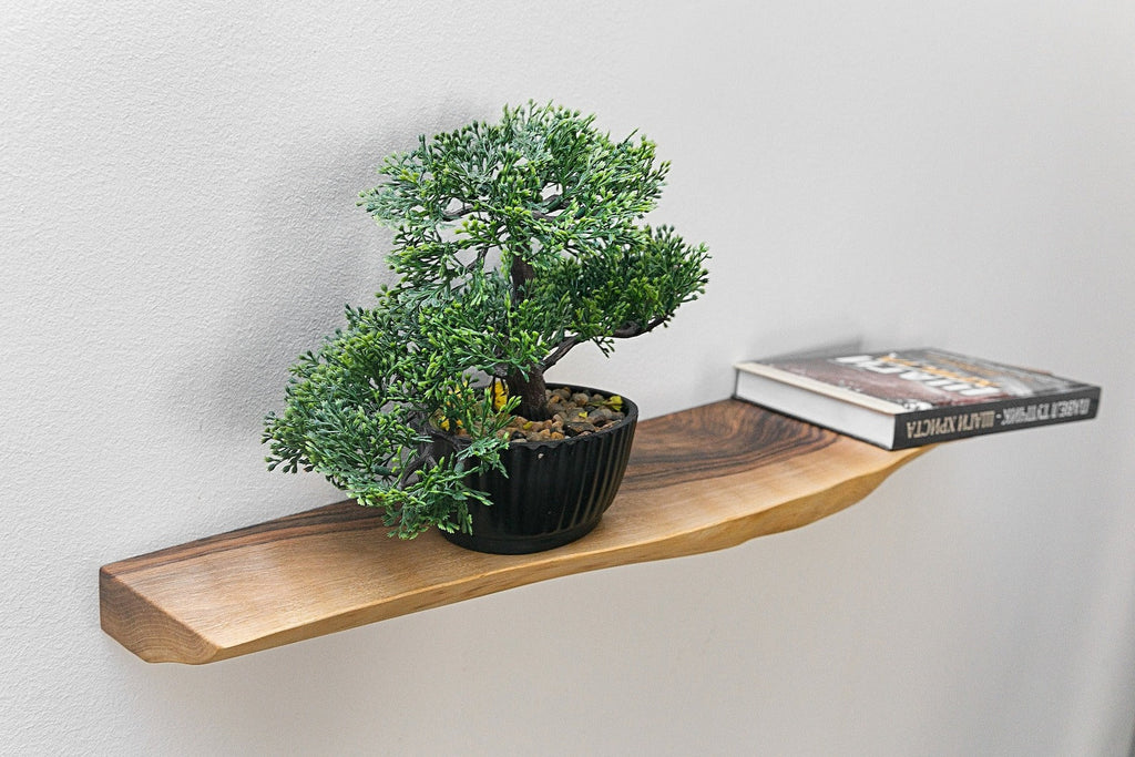 Live Edge Sheesham Floating Shelves – Reclaimed Industrial Wooden Floating Shelves
