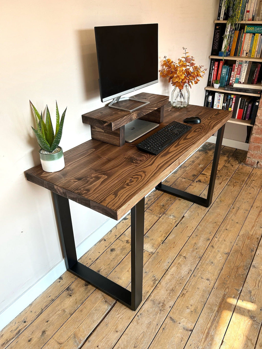 Rustic Sheesham Wooden Desk – Handmade Solid Wood Office Desk