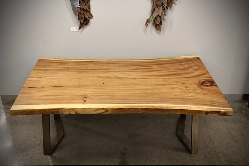 Custom Live Edge Sheesham Dining Table – Handcrafted Rustic Dine Table for Home, Café & Modern Interiors
