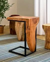 Live Edge Coffee Table – Solid Sheesham Wood with Hairpin Legs