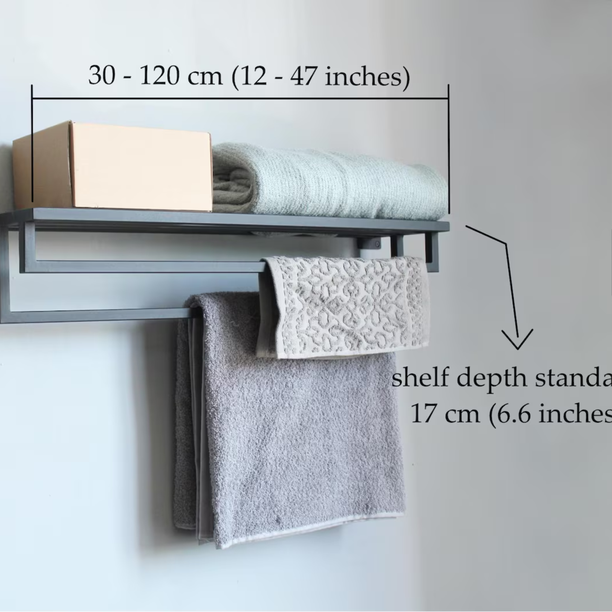 Wall Mount Metal Towel Rack – Black & White | Minimalist Bathroom & Kitchen Holder | Aureus Living Pakistan