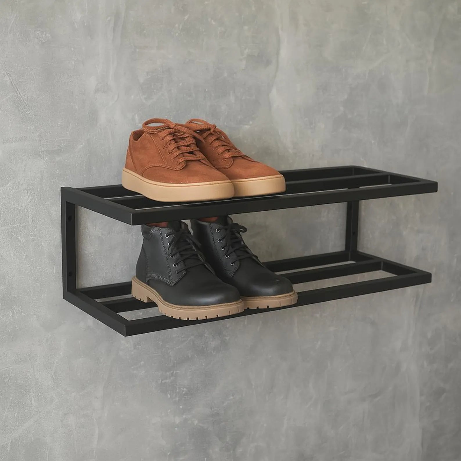 Wall Mounted Shoe Rack – Metal Floating Shoe Shelf & Storage