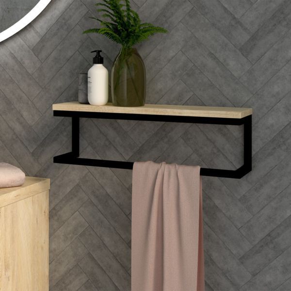 Bathroom Towel Hanger with Storage – Wall Mounted Organizer