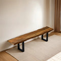 Live Edge Wooden Bench – Rustic Solid Wood Seating