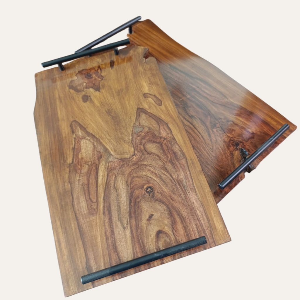 Sheesham Live Edge Cutting Board with Handle – Serving Tray