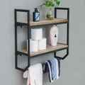 Towel Rack Floating Shelf – Metal Wall-Mounted Bathroom & Kitchen Organizer | Aureus Living Pakistan