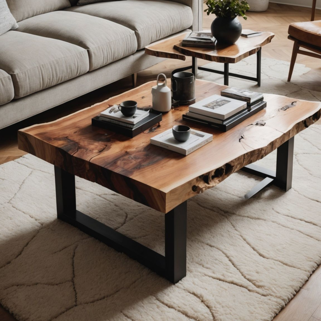 Live Edge Central Table – Natural Wood Elegance