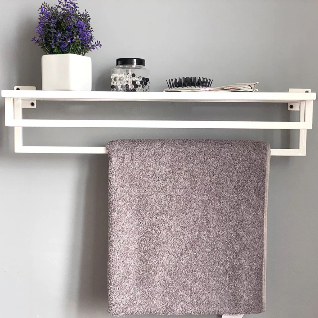 Wall Mount Metal Towel Rack – Black & White | Minimalist Bathroom & Kitchen Holder | Aureus Living Pakistan